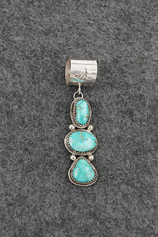 Turquoise & Sterling Silver Pendant - Ernest Hawthorne