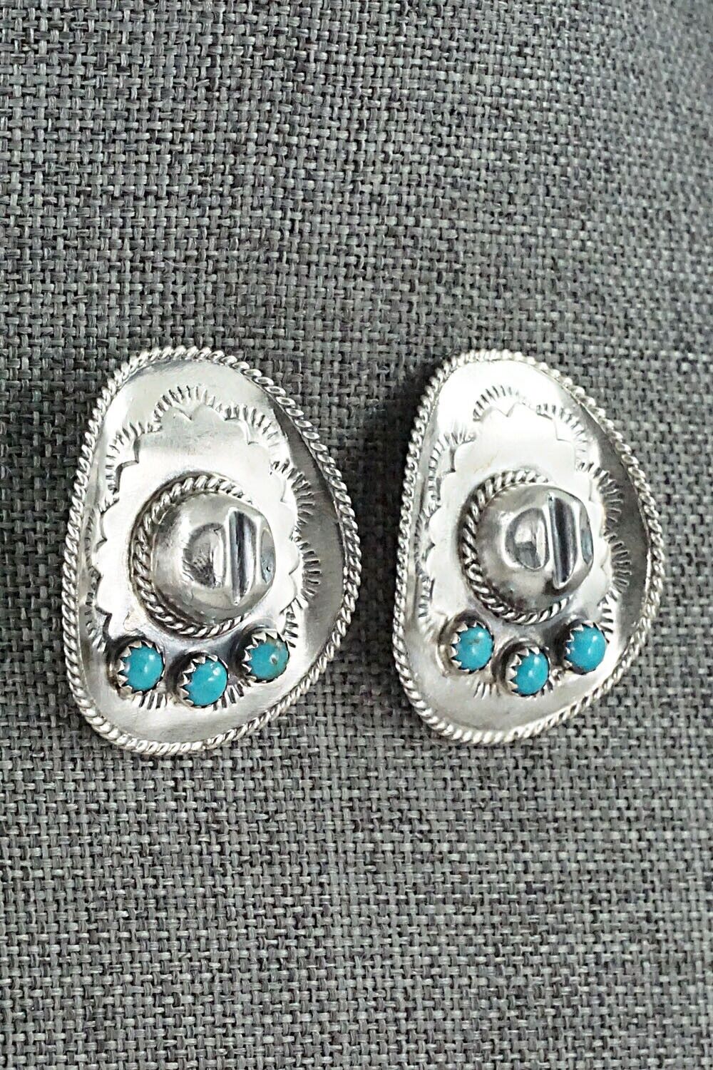 Turquoise & Sterling Silver Earrings - Bobby Platero