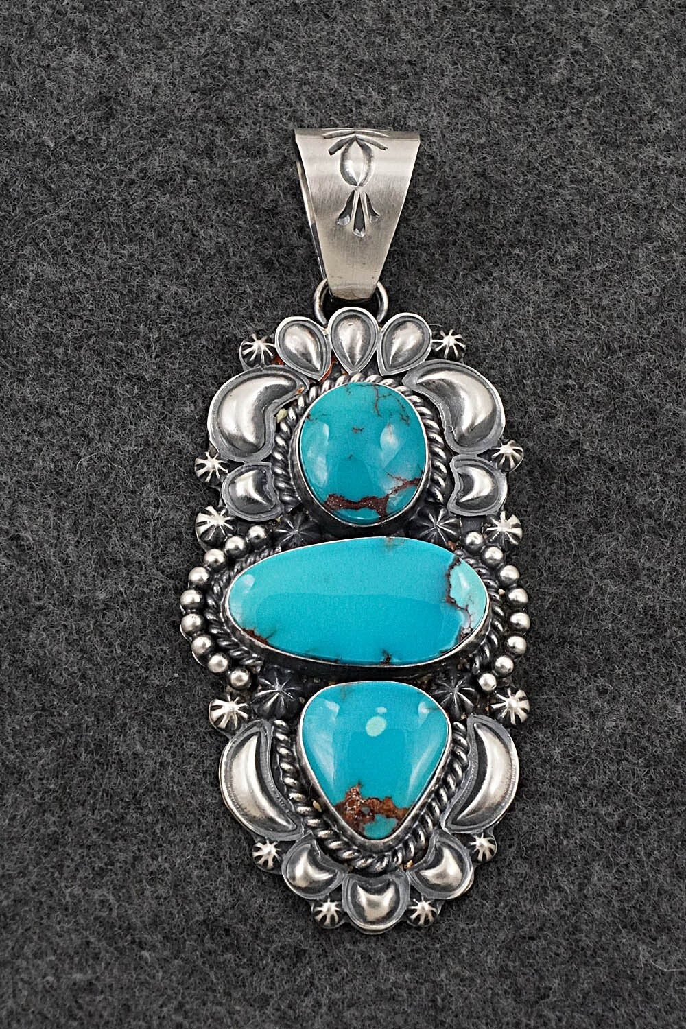 Turquoise & Sterling Silver Pendant - Raymond Delgarito