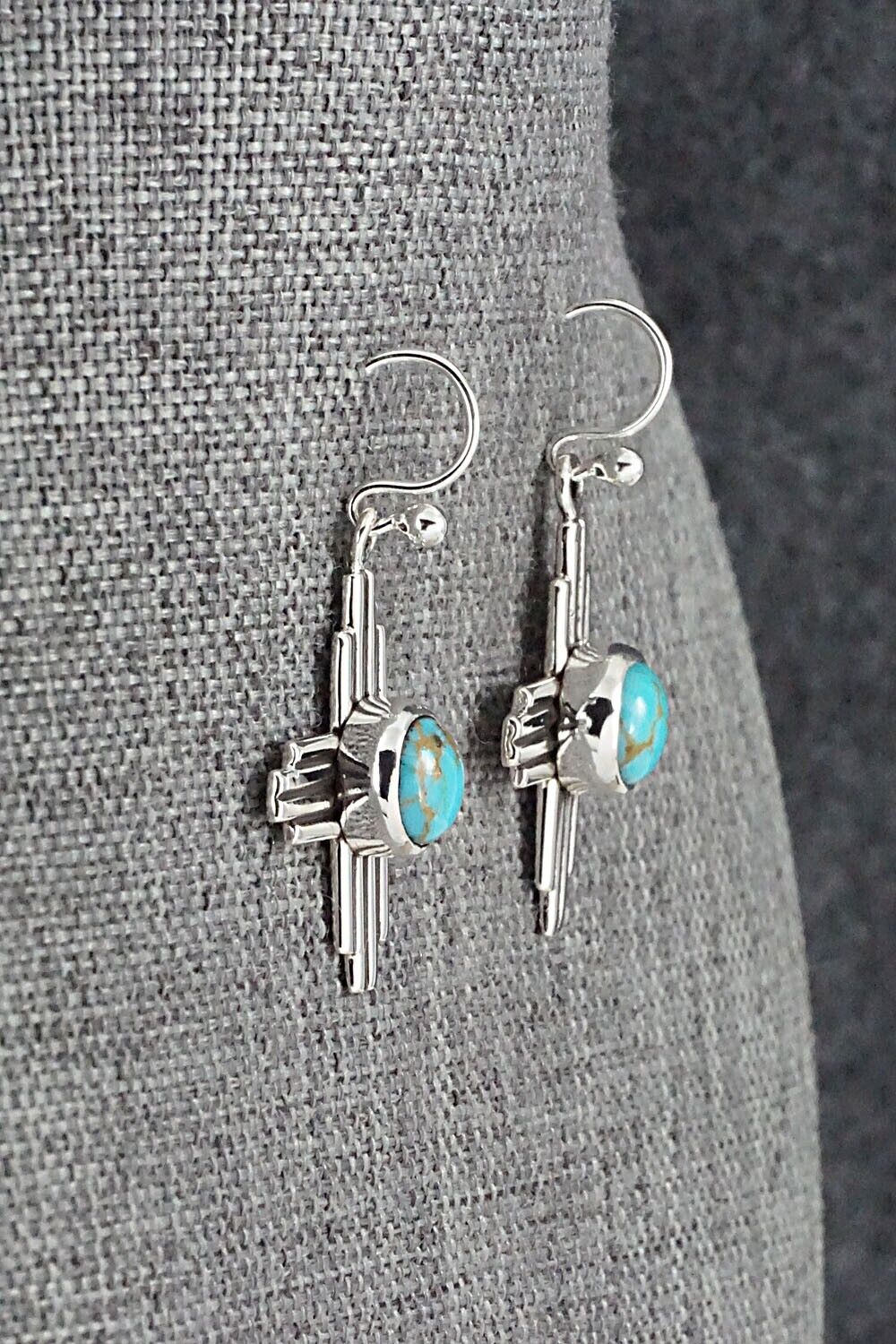 Turquoise and Sterling Silver Earrings - Raymond Coriz