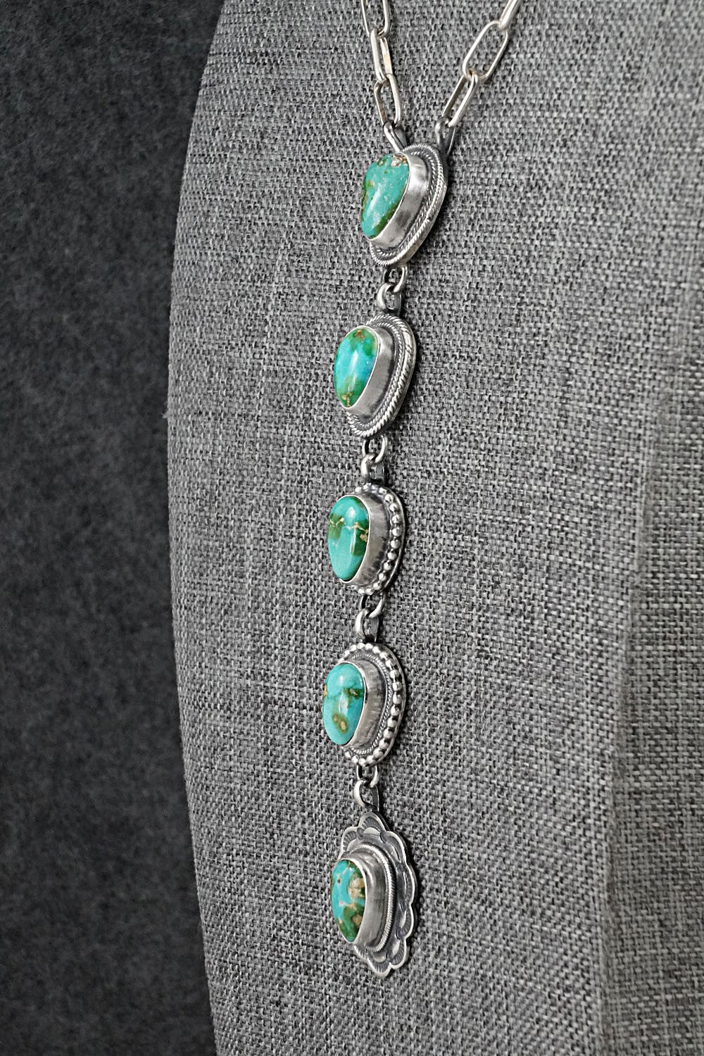 Turquoise & Sterling Silver Necklace - Bobby Johnson