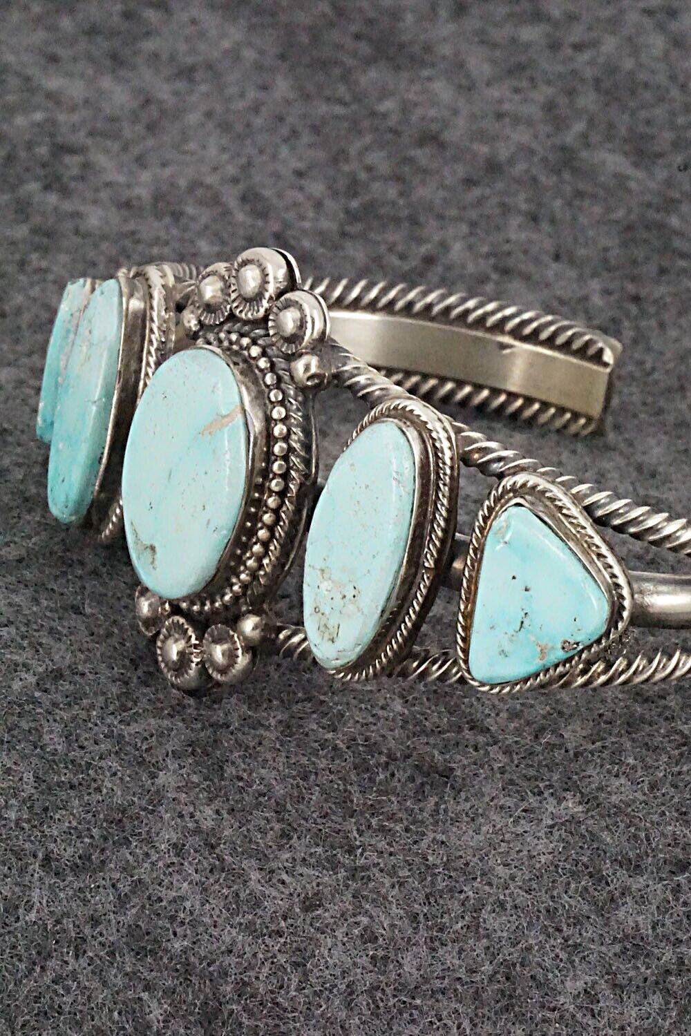 Turquoise and Sterling Silver Bracelet - Wallace Yazzie Jr.
