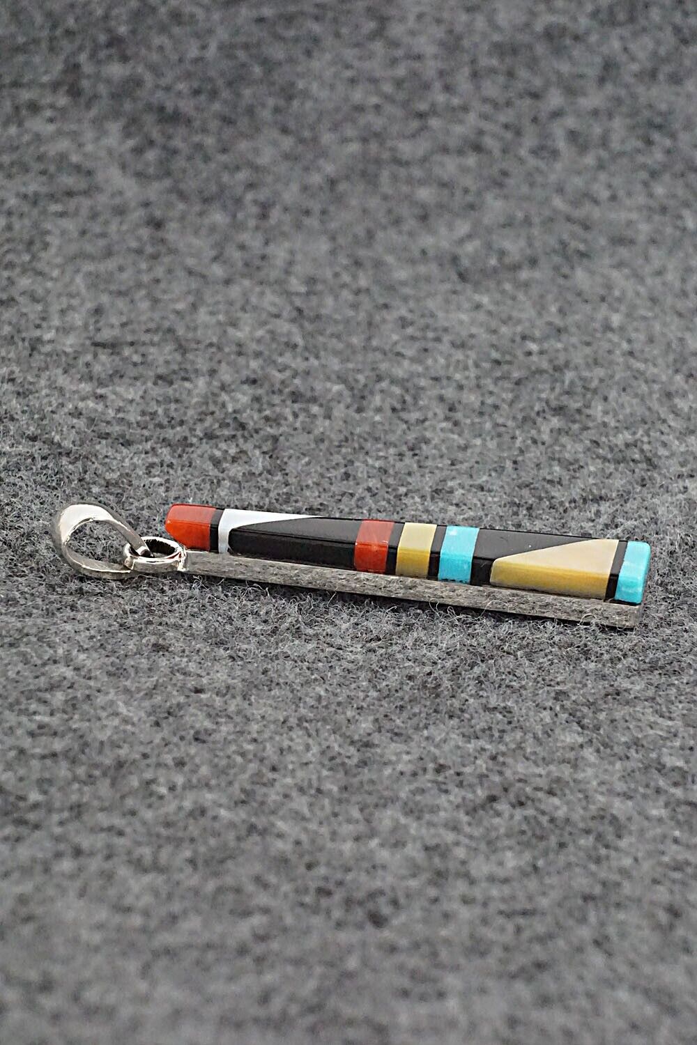 Multi Stone & Sterling Silver Pendant - Madarrel Kallestewa