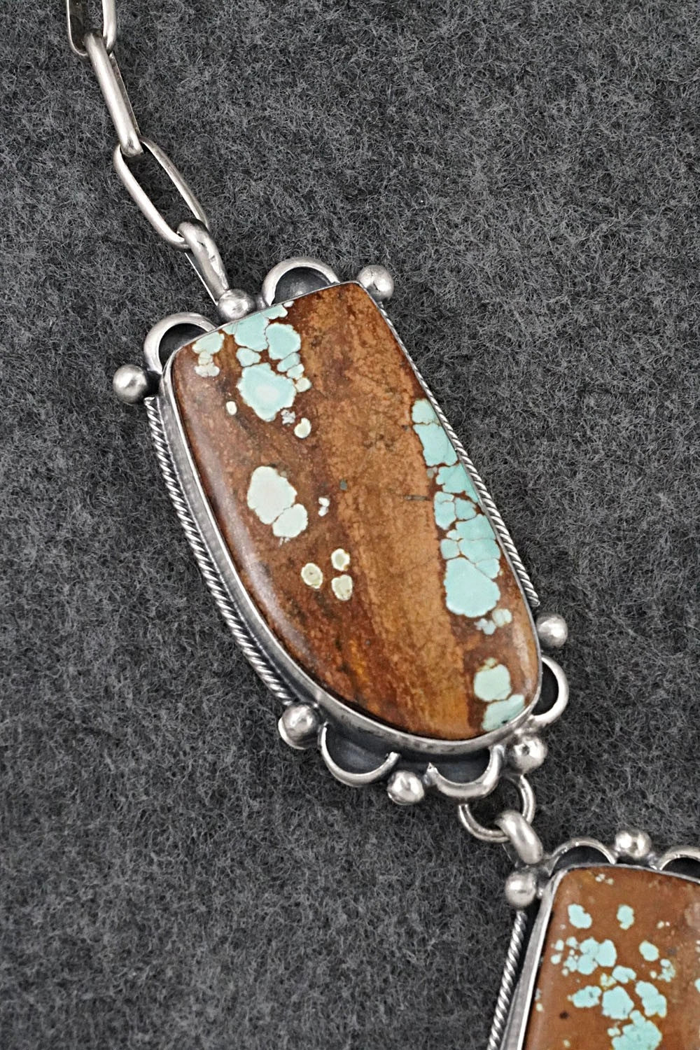 Turquoise & Sterling Silver Necklace and Earrings Set - Bobby Johnson