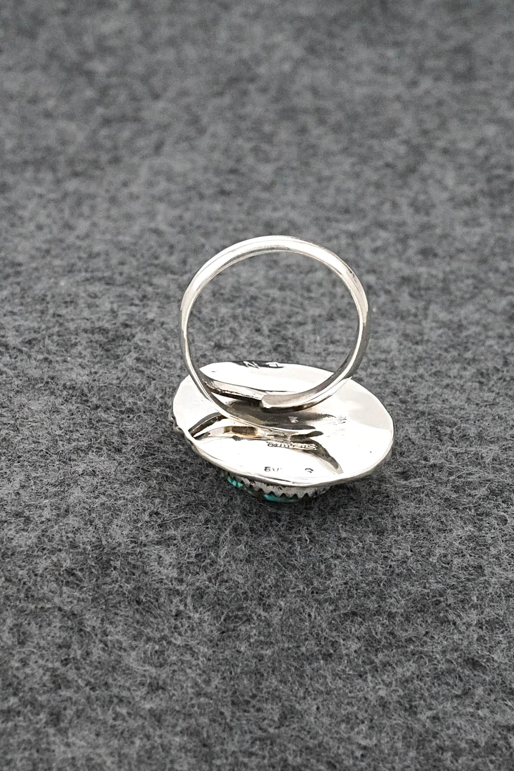 Turquoise & Sterling Silver Ring - Phil Nez - Size 7 Adj.