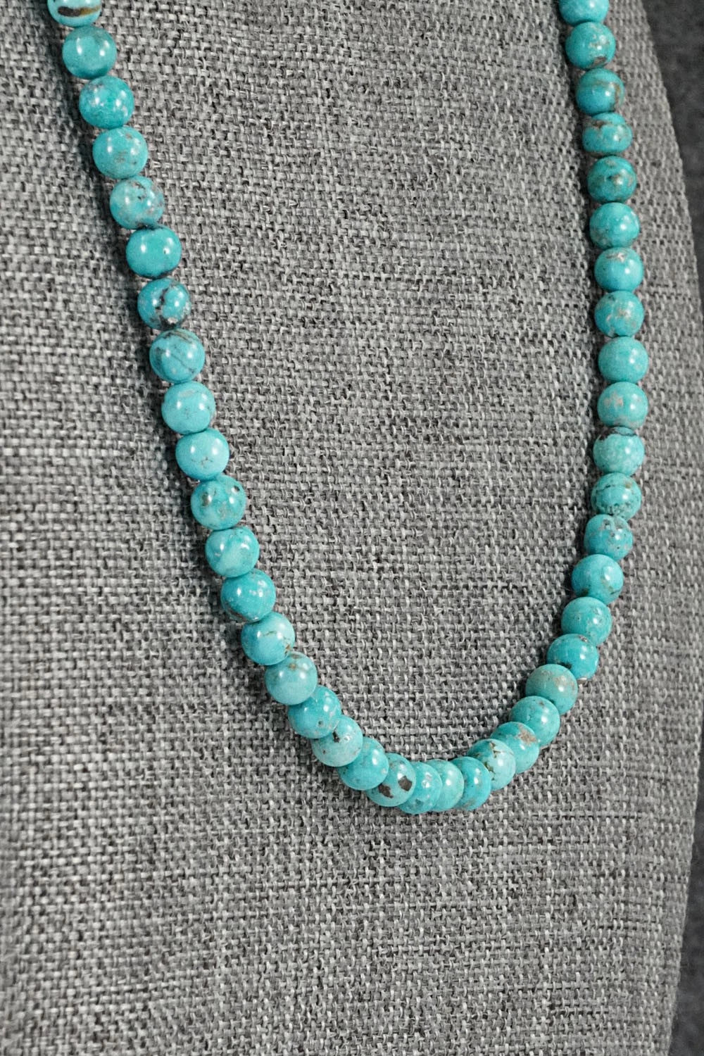 Turquoise & Sterling Silver Necklace 18" - Doreen Jake