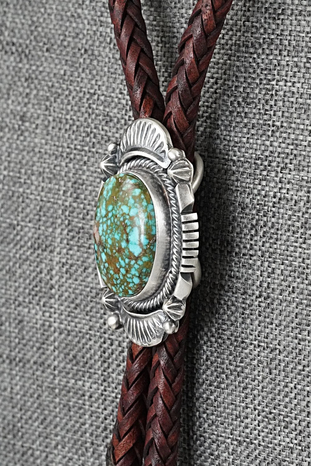 Turquoise & Sterling Silver Bolo Tie - Bob Becenti