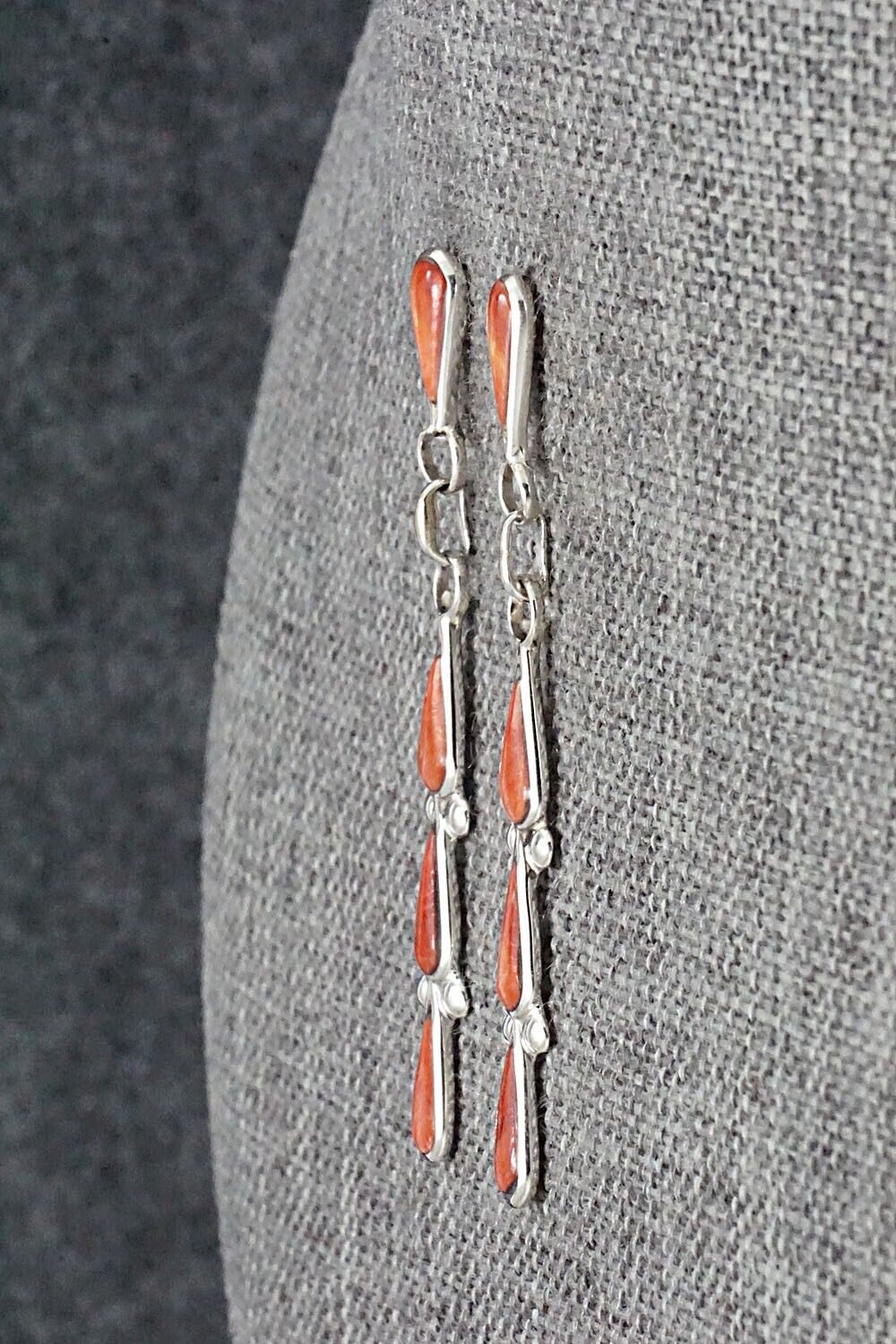 Spiny Oyster & Sterling Silver Earrings - Angela Gasper