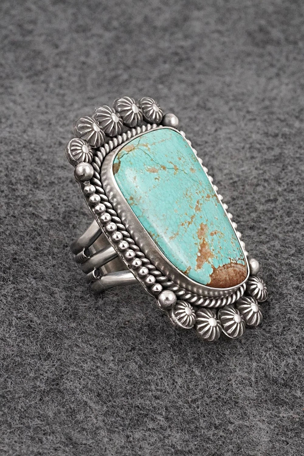 Turquoise & Sterling Silver Ring - Michael Calladitto - Size 7.5