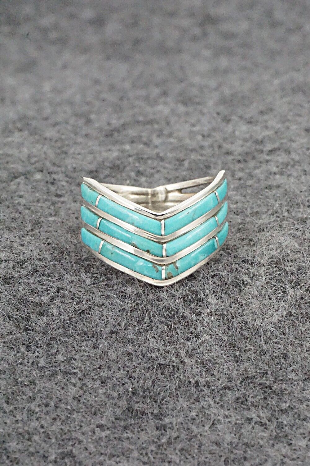 Turquoise & Sterling Silver Ring - Andrew Enrico - Size 8