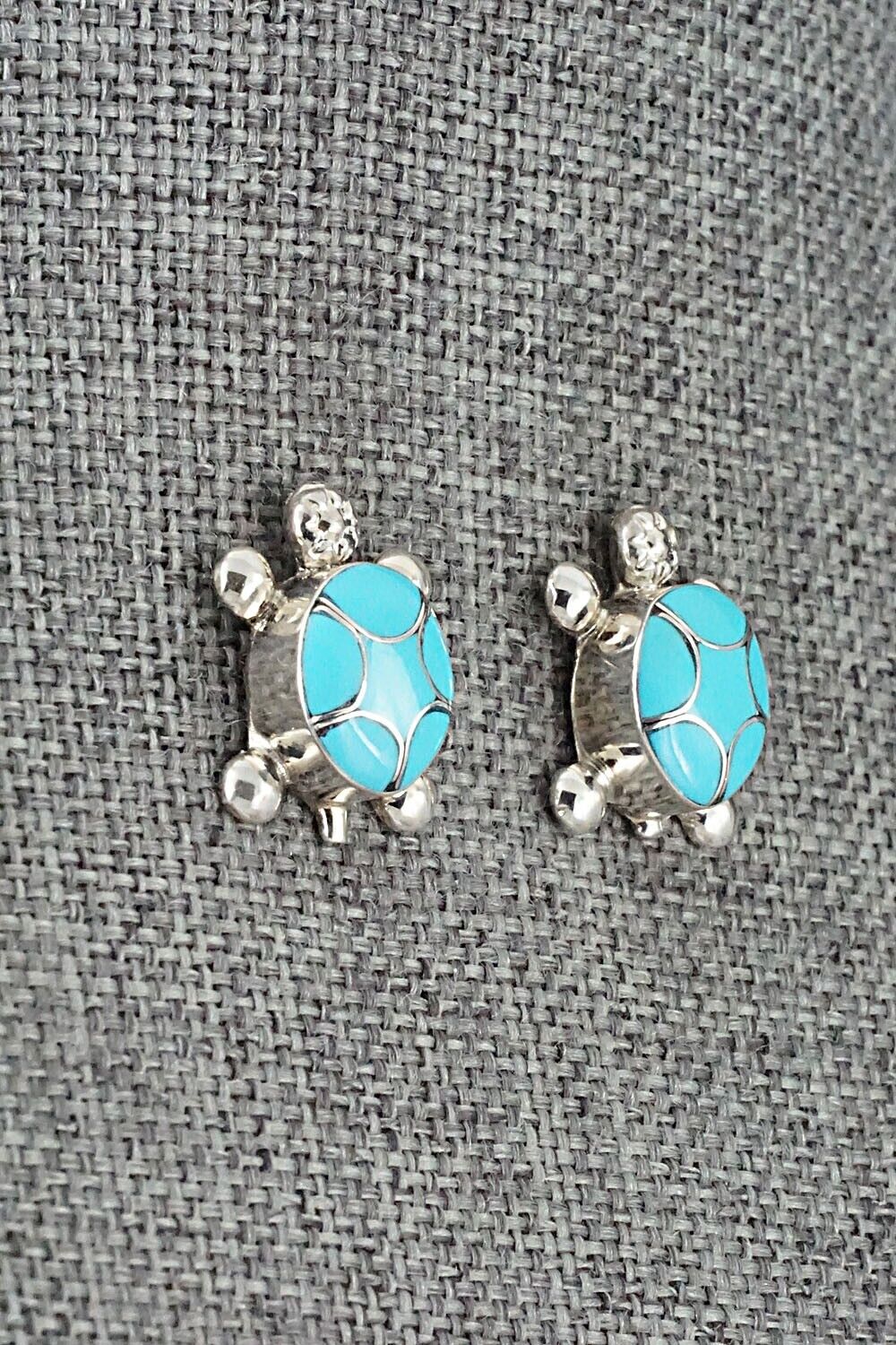 Turquoise & Sterling Silver Earrings - Amielda Peynetsa