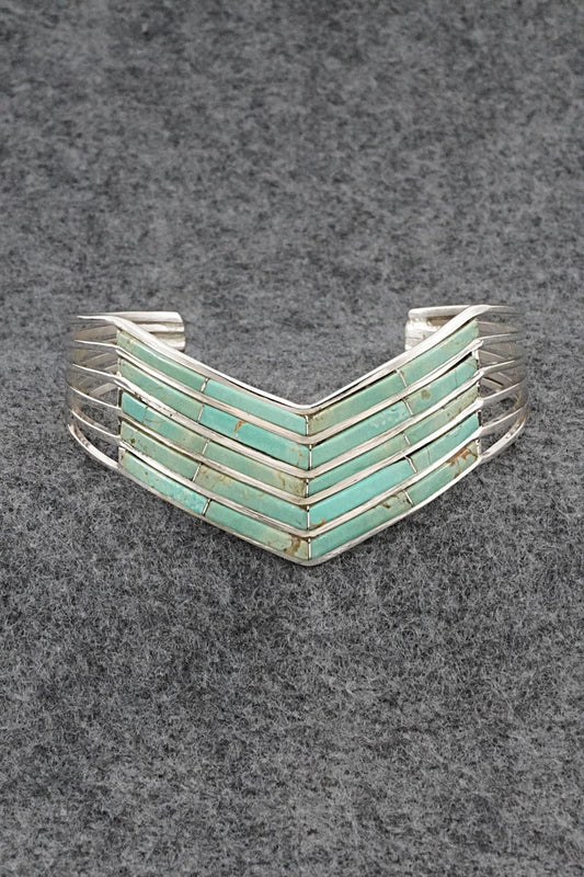 Turquoise & Sterling Silver Inlay Bracelet - Jamie Johnson