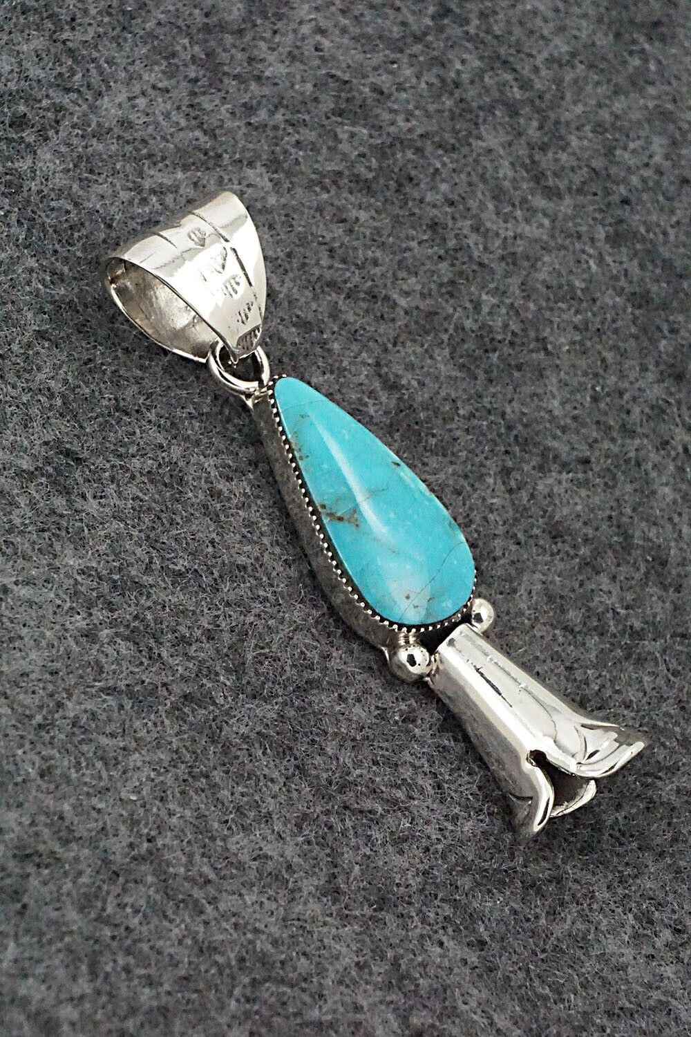 Turquoise & Sterling Silver Blossom Pendant - Dorothy Lee