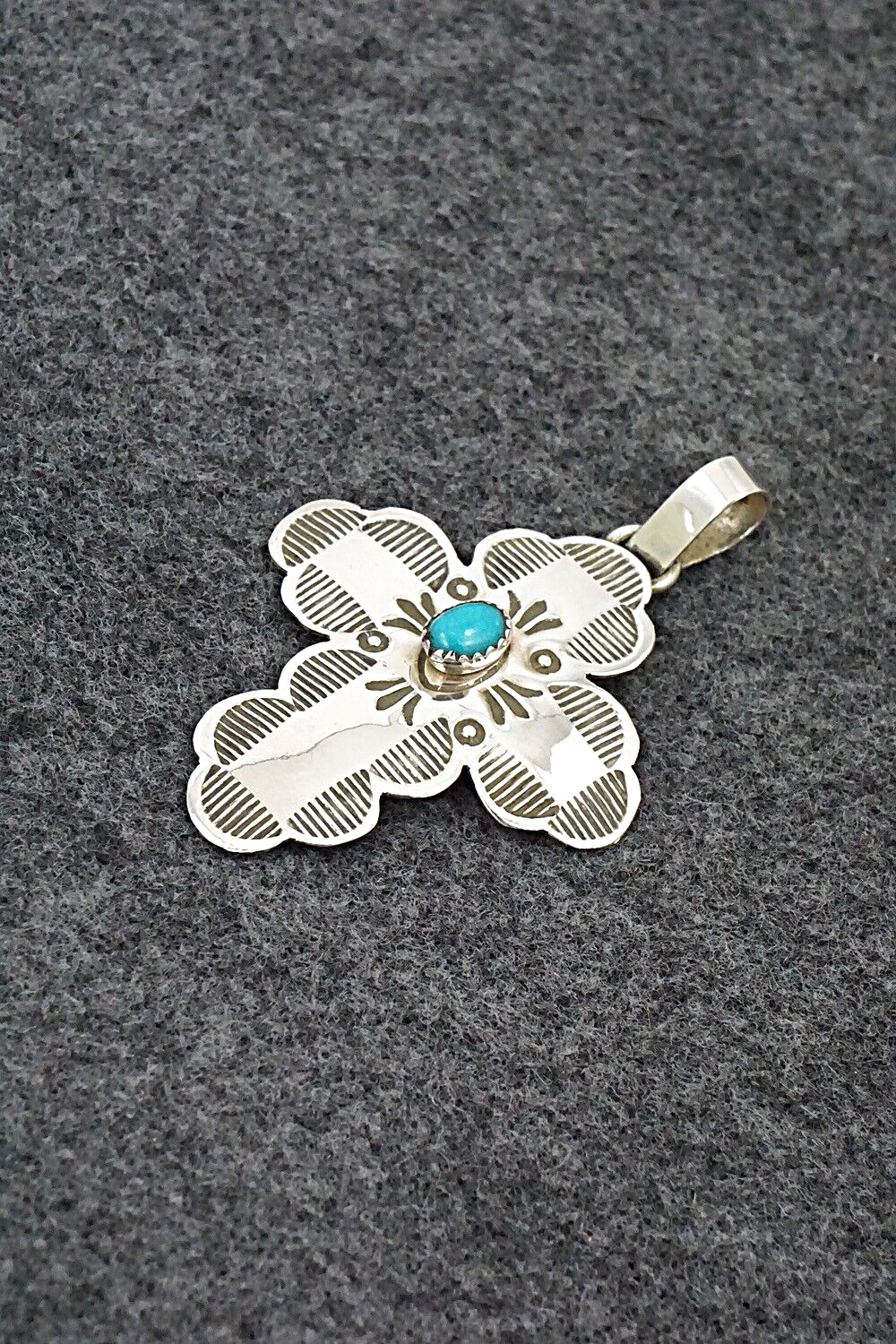 Turquoise & Sterling Silver Pendant - Bertha Begay