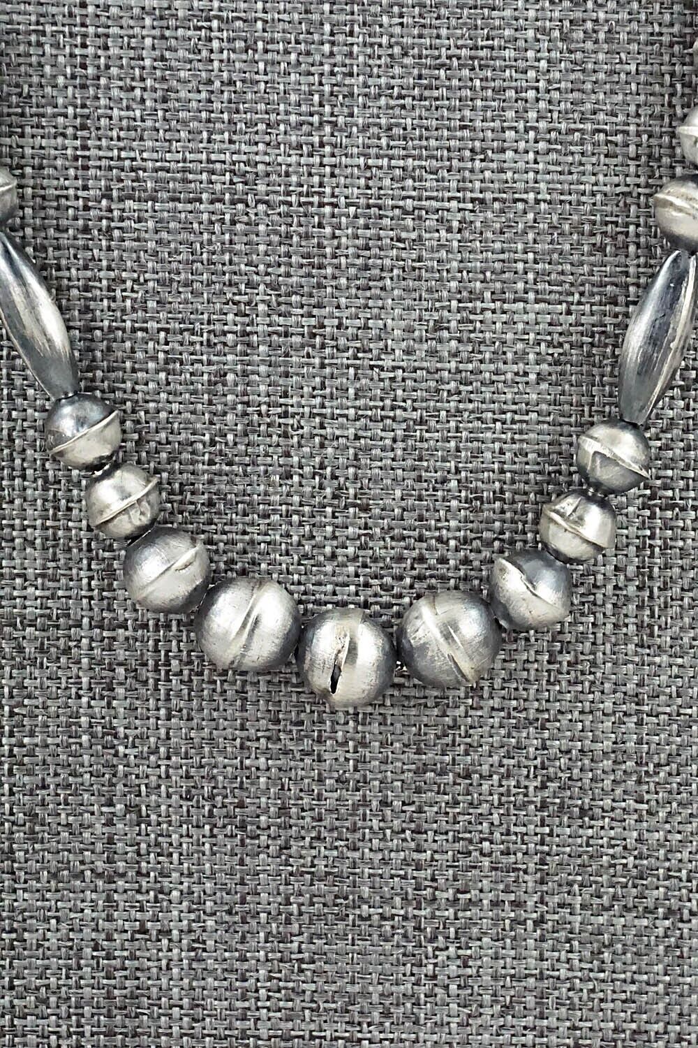 Sterling Silver Navajo Pearl Necklace 26" - Vintage