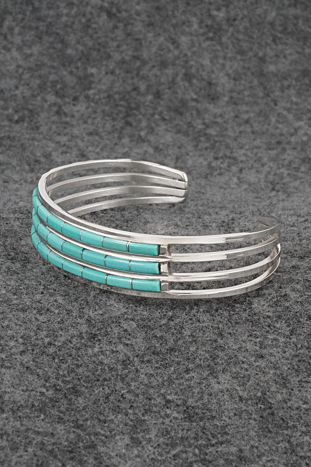 Turquoise & Sterling Silver Inlay Bracelet - Anson Wallace