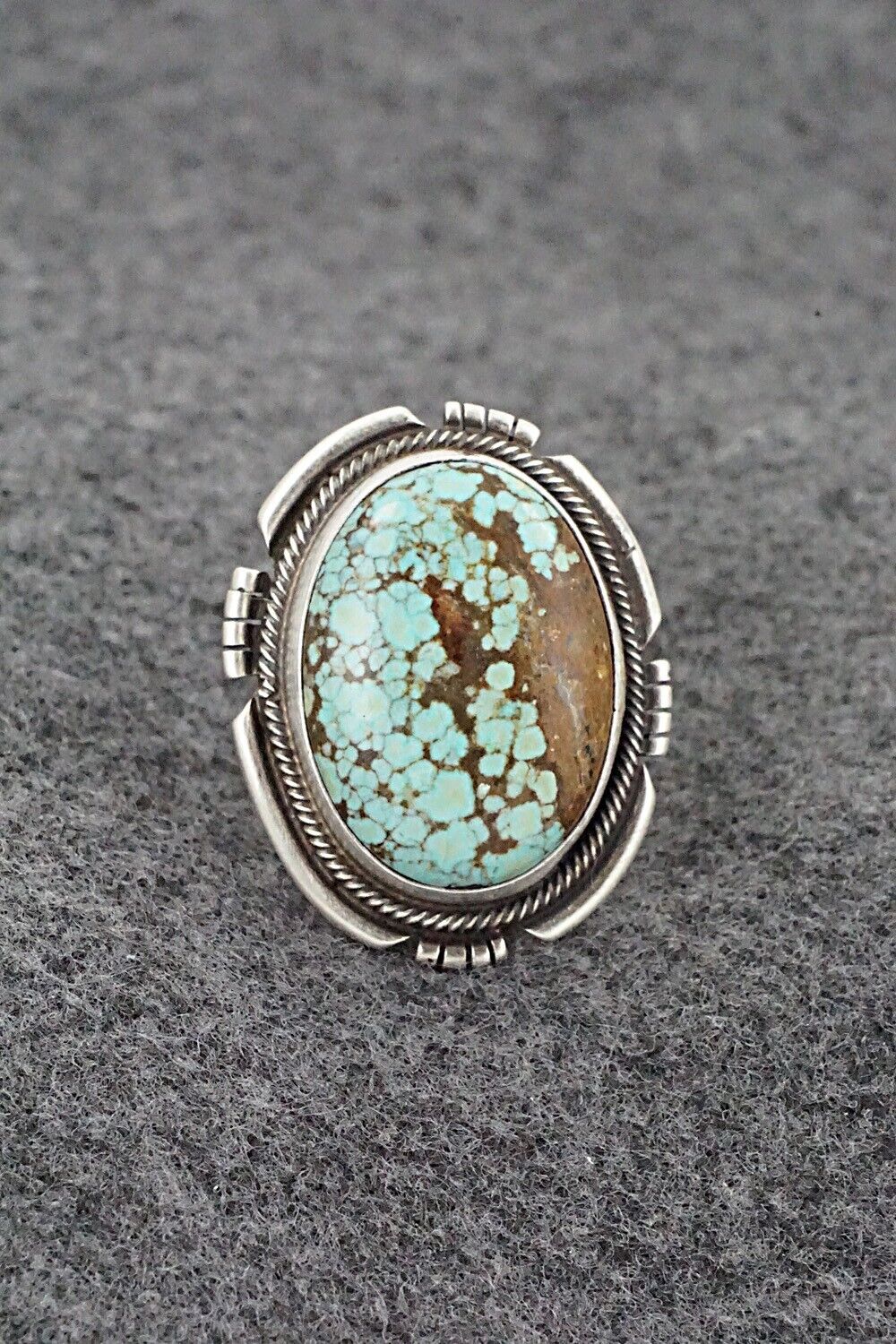 Turquoise & Sterling Silver Ring - Jameson Garcia - Size 7.5 Adj.