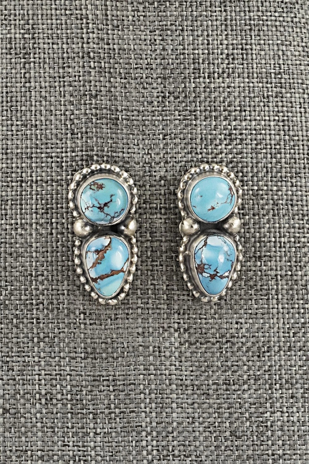 Turquoise & Sterling Silver Necklace and Earrings Set - Kathleen Livingston