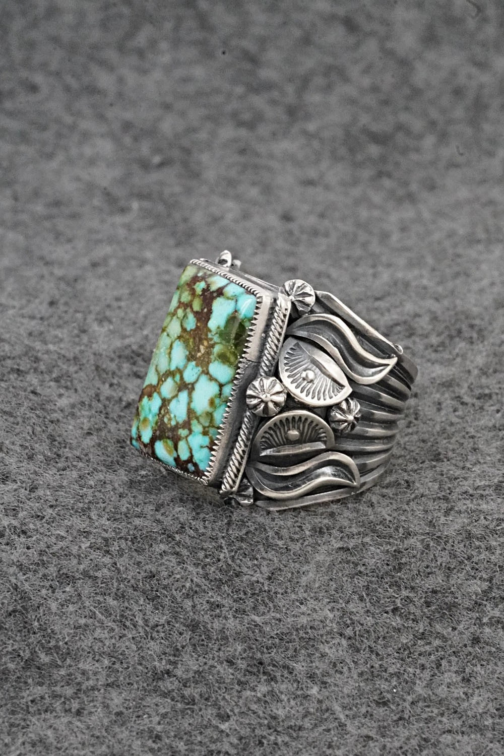 Turquoise & Sterling Silver Ring - Delbert Gordon - Size 11.5