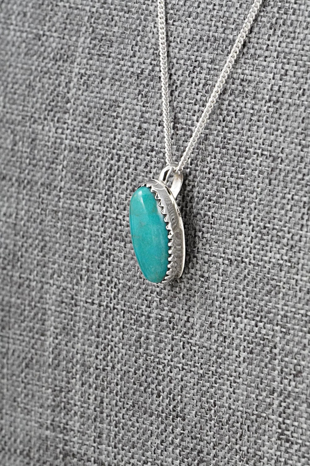 Turquoise & Sterling Silver Necklace and Earrings Set - Murray Hannaweeka