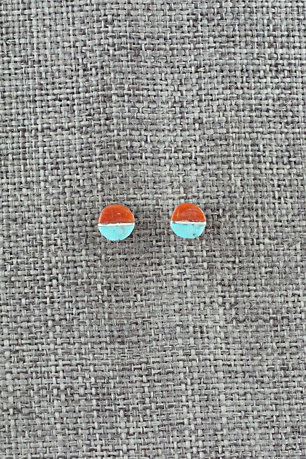 Turquoise, Coral & Sterling Silver Earrings - Rowena Laweka