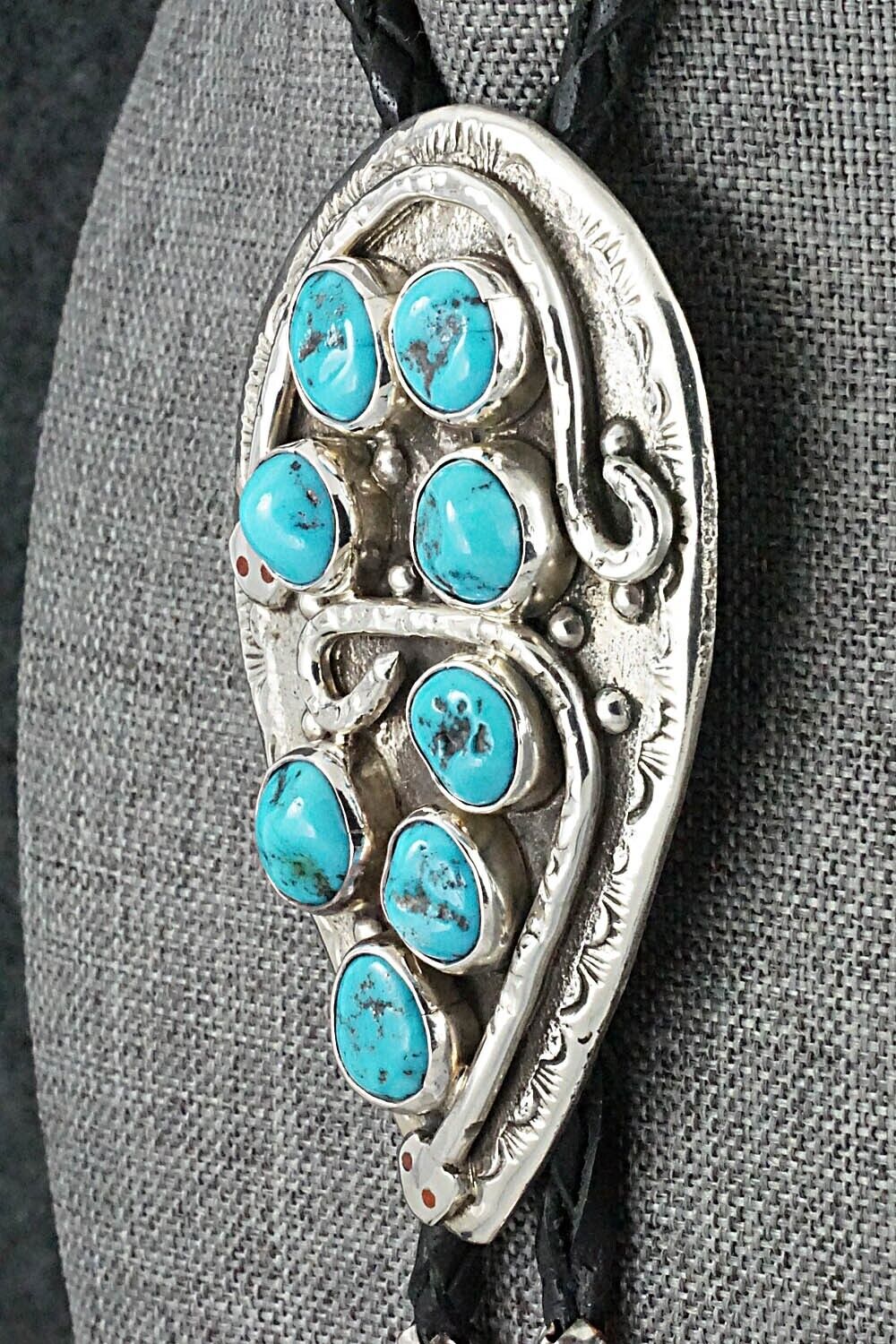 Turquoise & Sterling Silver Bolo Tie & Belt Buckle Set - Jude Candelaria