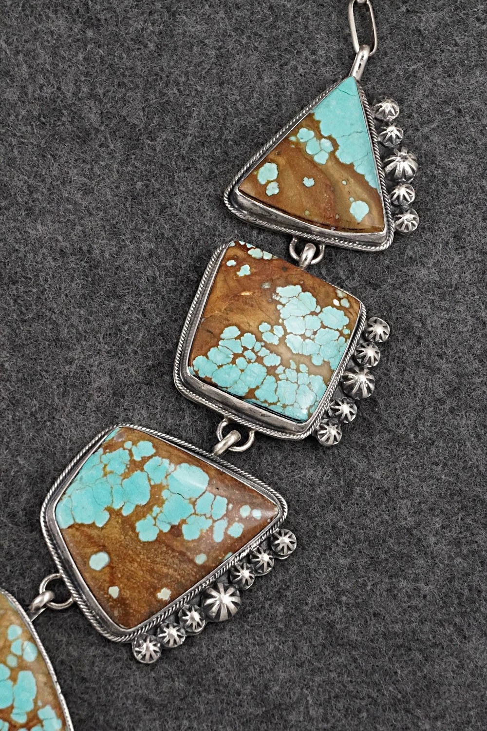 Turquoise & Sterling Silver Necklace and Earrings Set - Bobby Johnson
