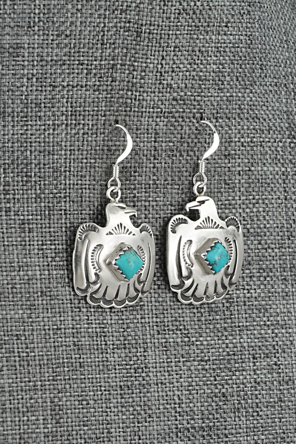 Turquoise & Sterling Silver Earrings - Verley Betone