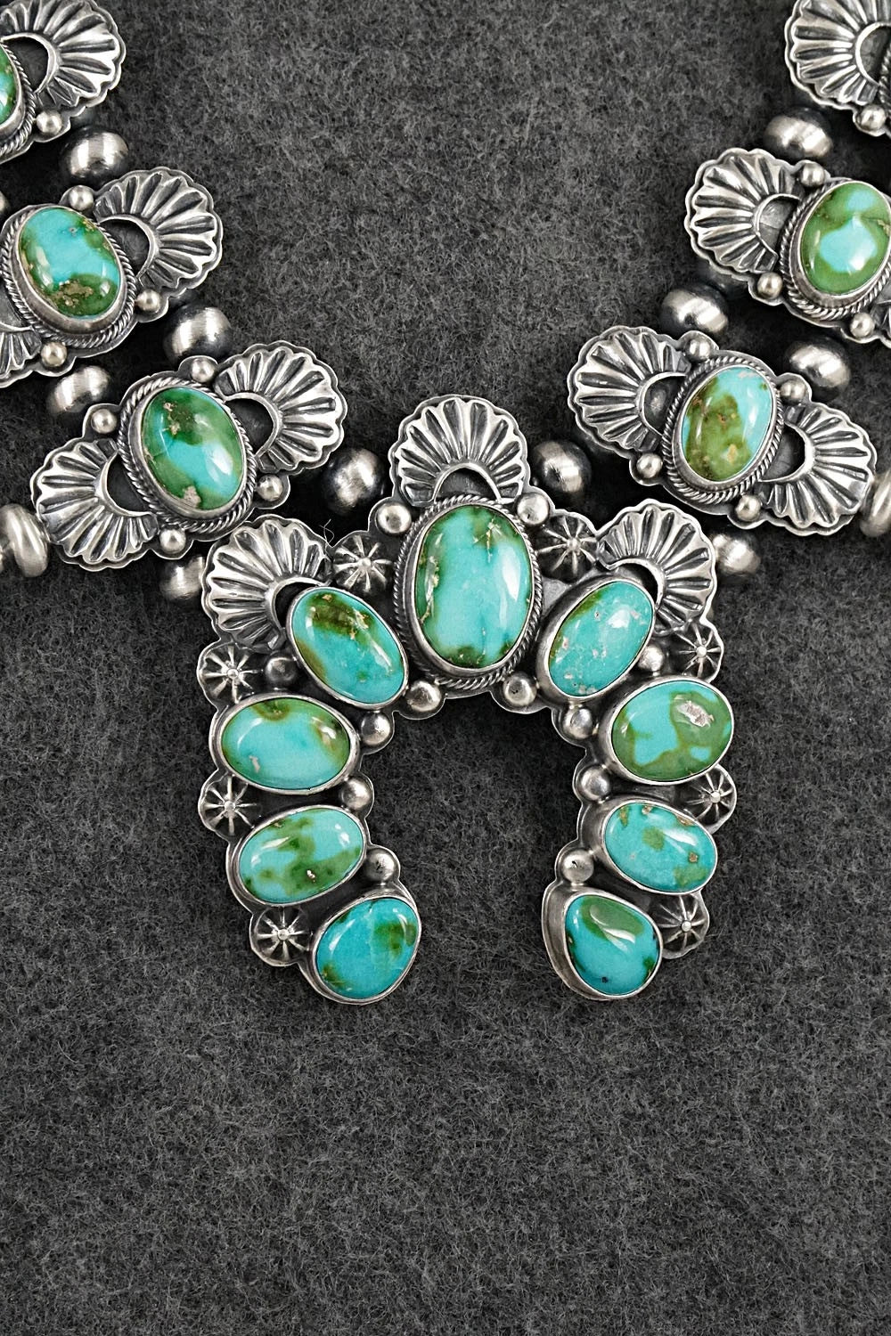 Turquoise & Sterling Silver Squash Blossom Set - Randy Boyd