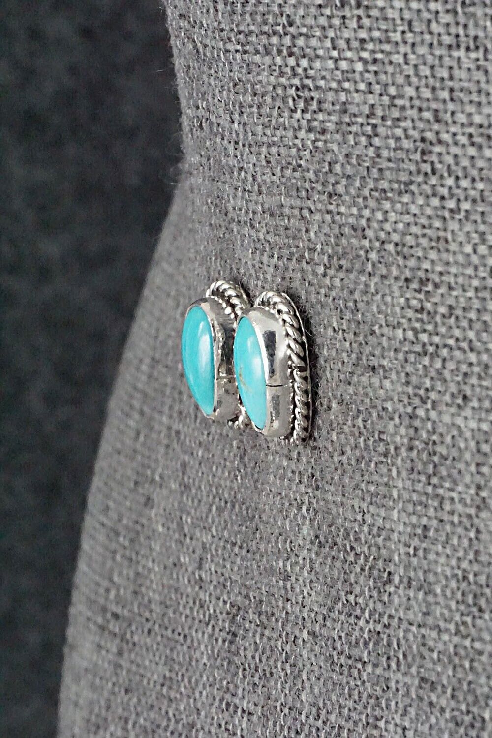 Turquoise & Sterling Silver Earrings - Marco Begaye