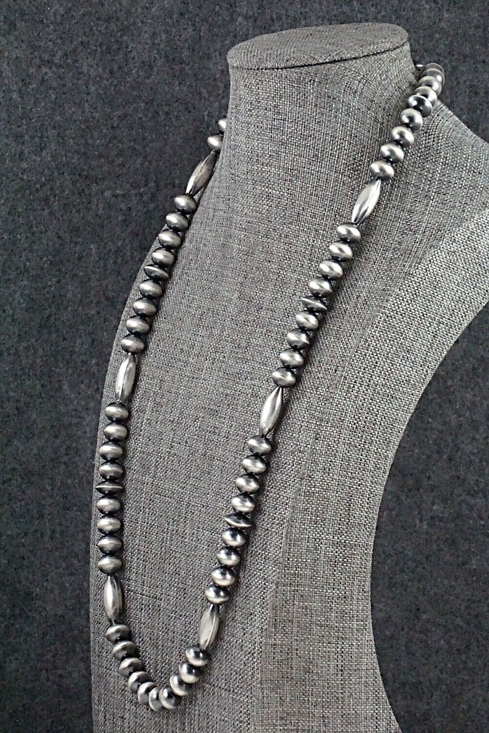 Sterling Silver Navajo Pearl Necklace 24" - Tonisha Haley