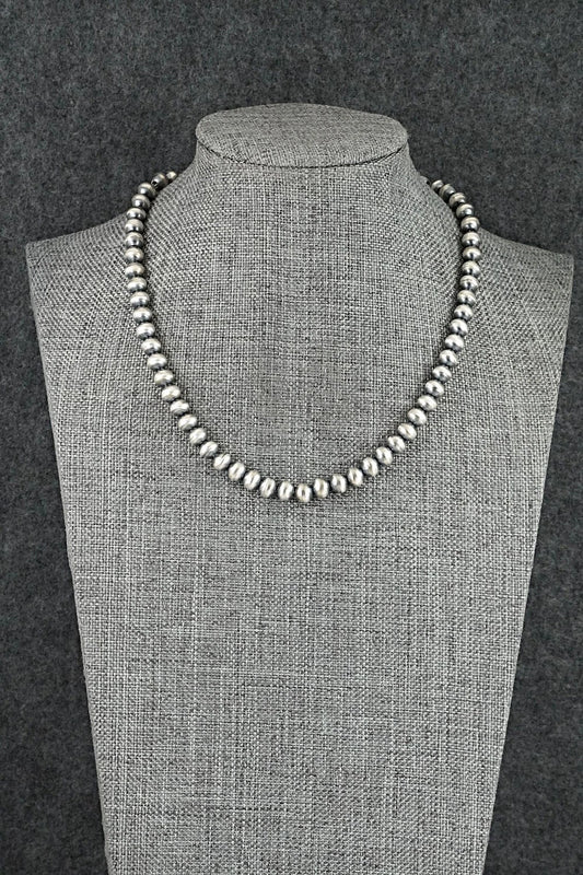 Sterling Silver Navajo Pearl Necklace 14" - Dorinda Mariano