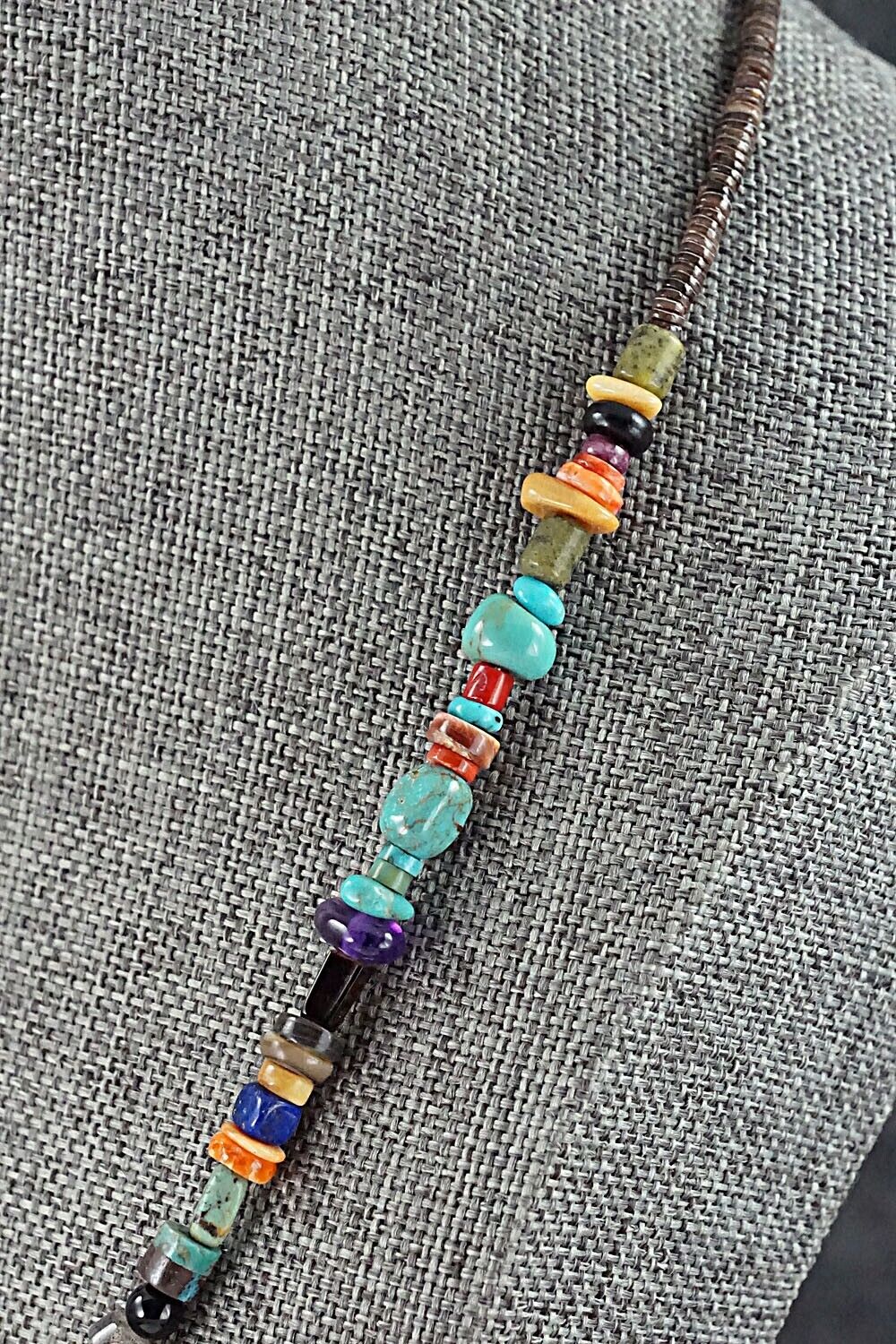 Multi Stone and Sterling Silver Necklace - Helen Tsosie