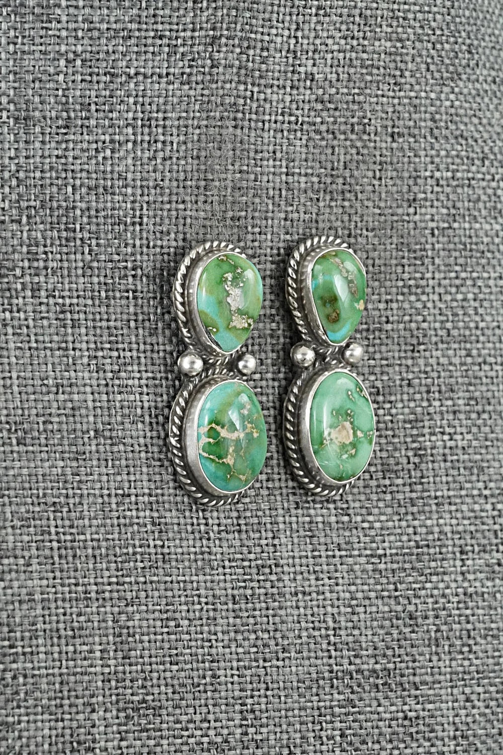 Turquoise & Sterling Silver Earrings - Eugene Gruber