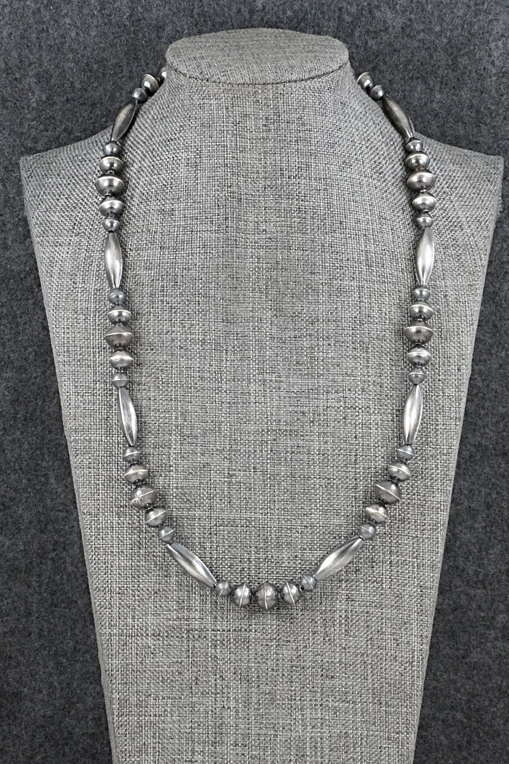 Sterling Silver Navajo Pearl Necklace 22" - Vintage