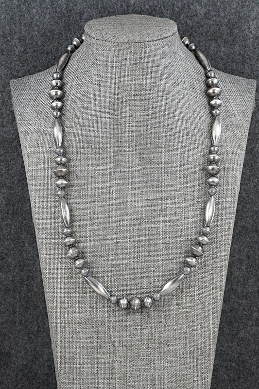 Sterling Silver Navajo Pearl Necklace 22" - Vintage
