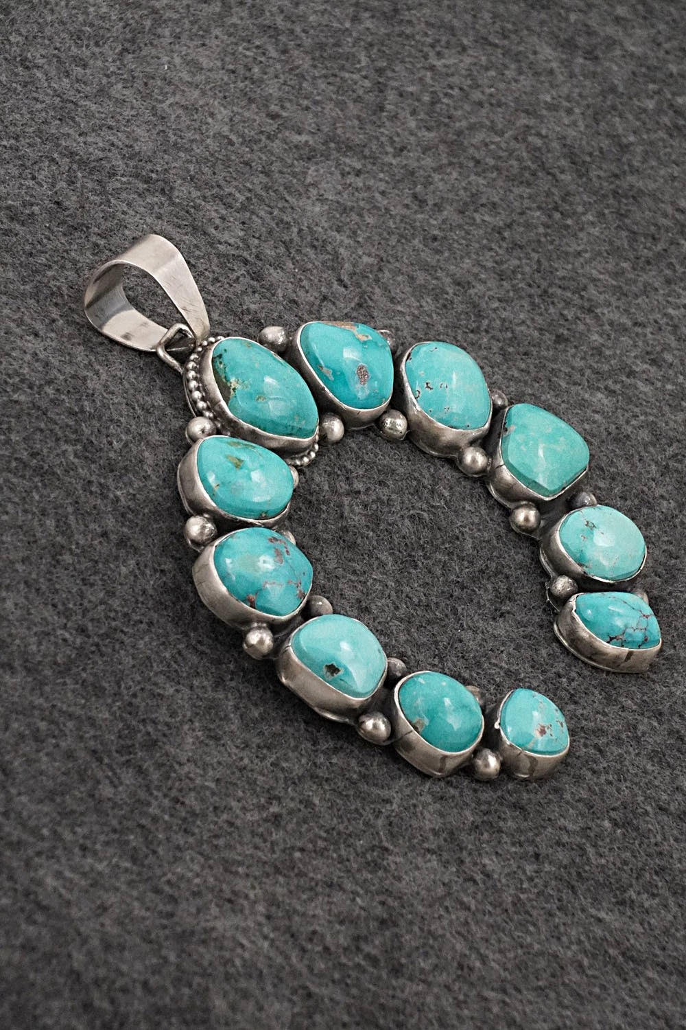Turquoise & Sterling Silver Naja Pendant - Bobby Johnson