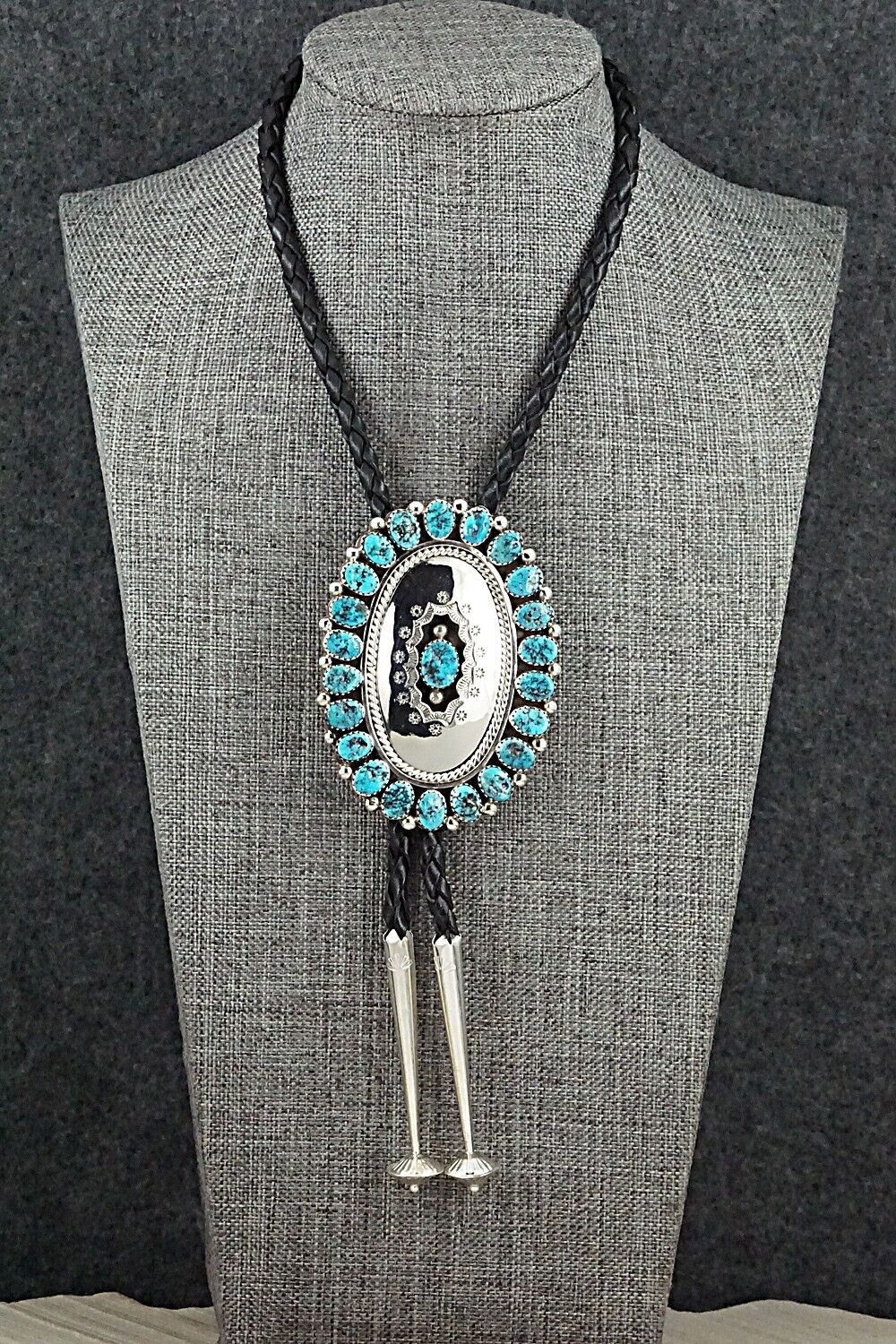 Turquoise & Sterling Silver Bolo Tie - Martin Muskett