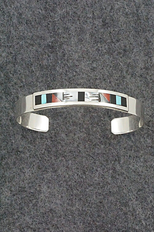 Multi-Stone & Sterling Silver Inlay Bracelet - Leander Othole