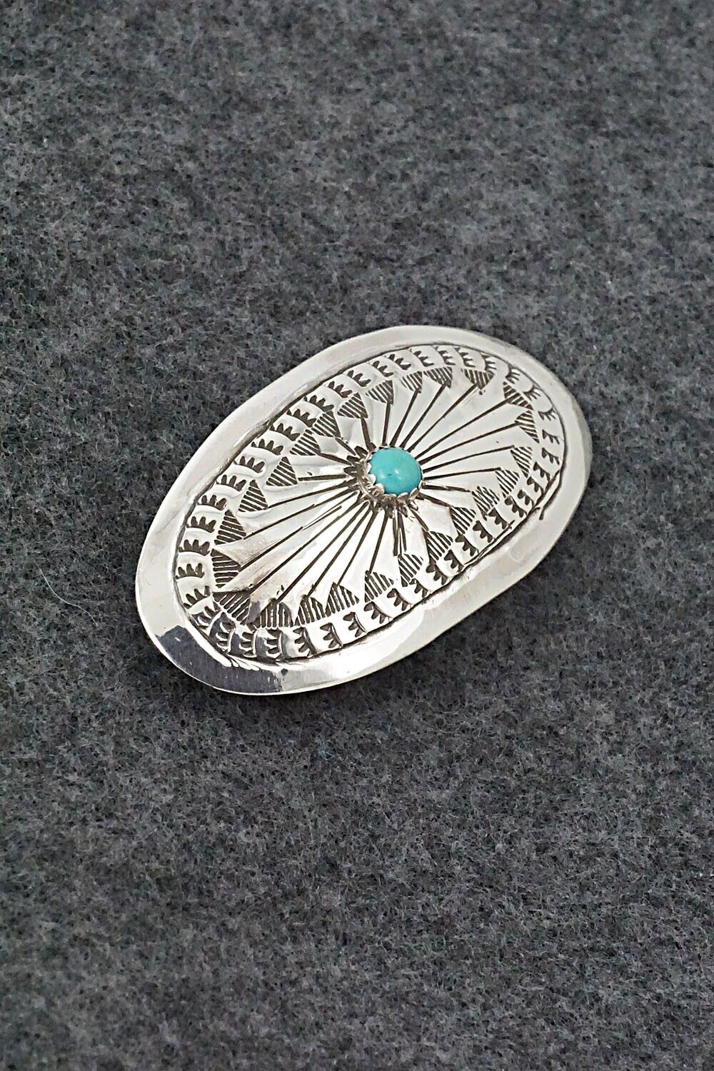 Turquoise & Sterling Silver Hair Barrette - Arlene Soce