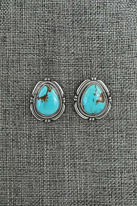 Turquoise & Sterling Silver Earrings - Mark Yazzie