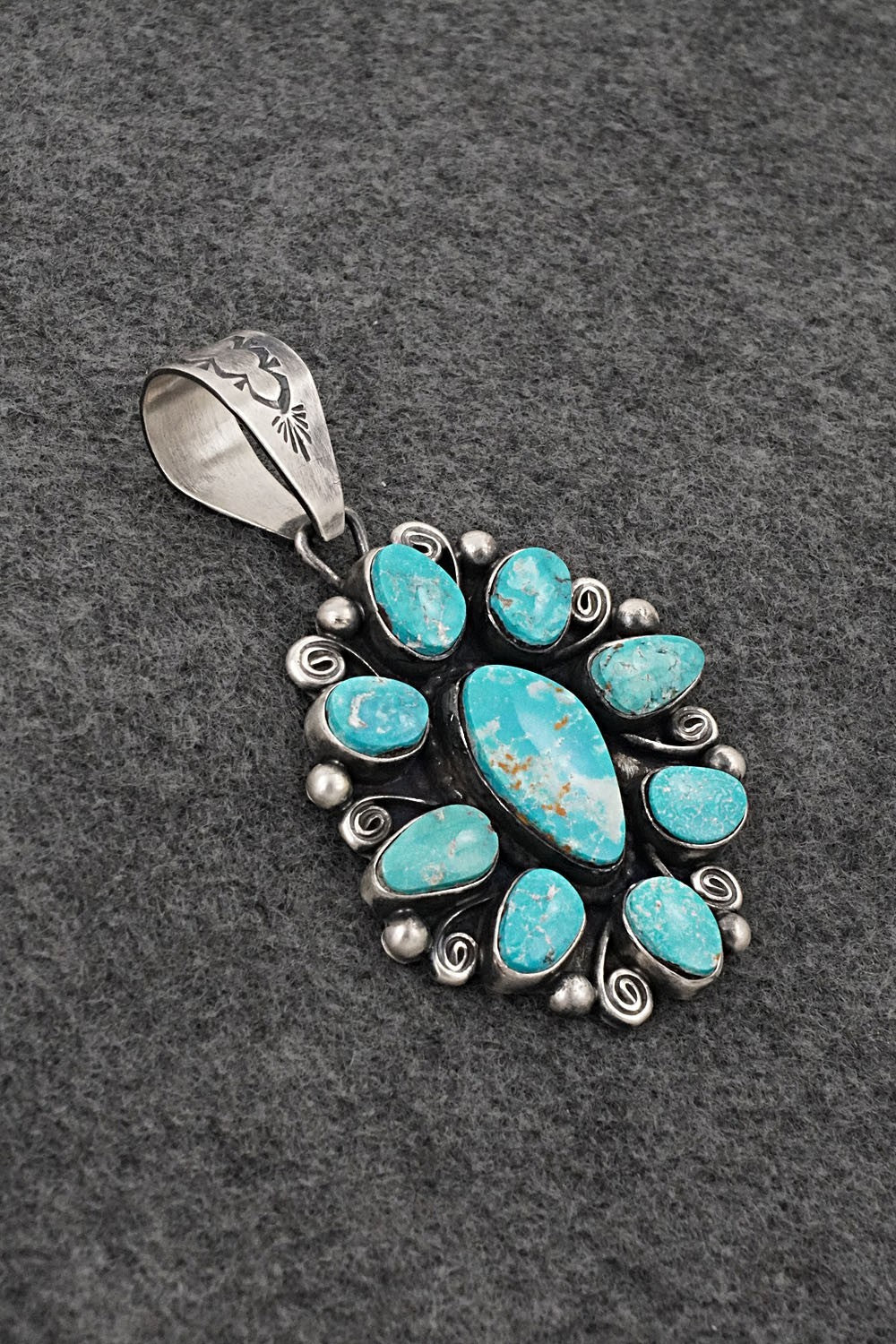 Turquoise & Sterling Silver Pendant - Travis Jim