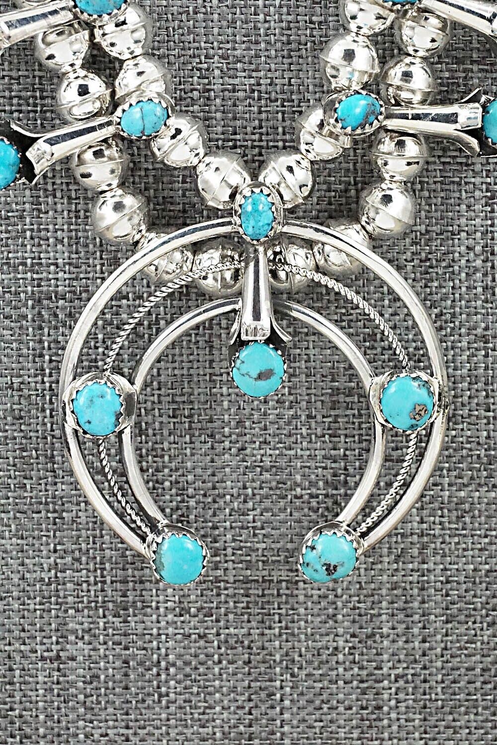 Turquoise & Sterling Silver Squash Blossom Set - Phil Garcia