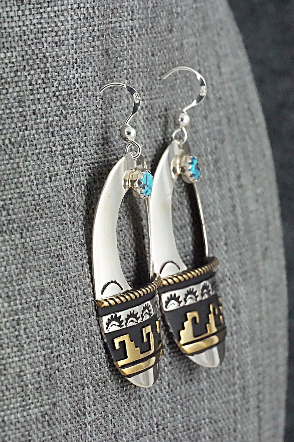 Turquoise & Sterling Silver Earrings - Rosita Singer