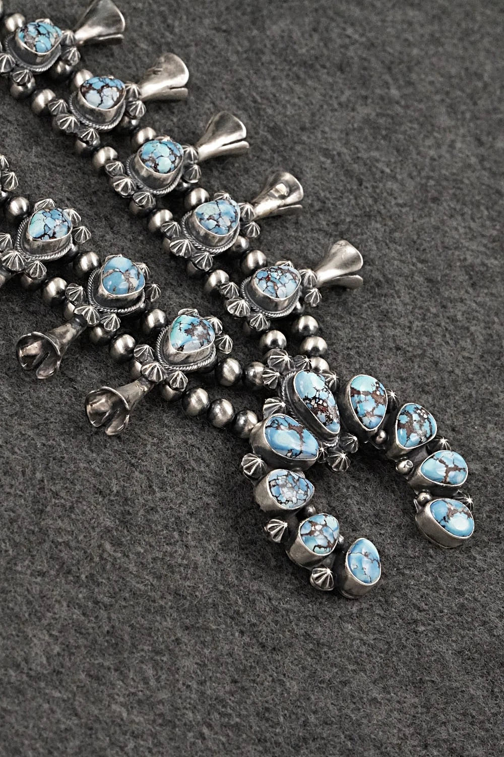 Turquoise & Sterling Silver Squash Blossom Set - Darrin Livingston