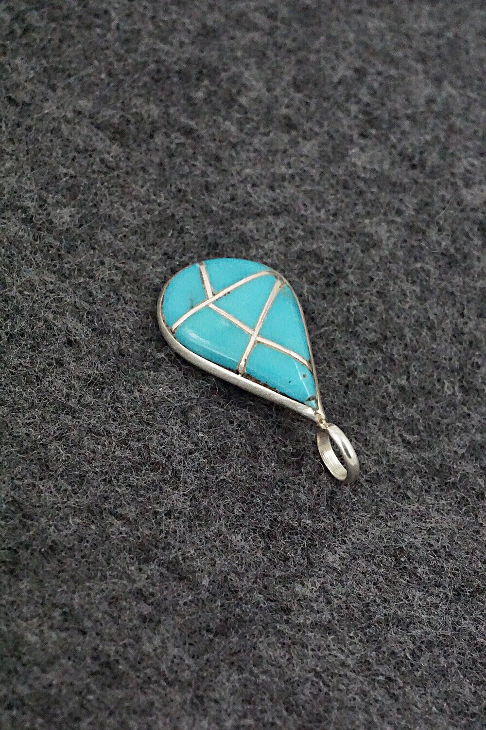 Turquoise & Sterling Silver Inlay Pendant - Laurie Kallestewa