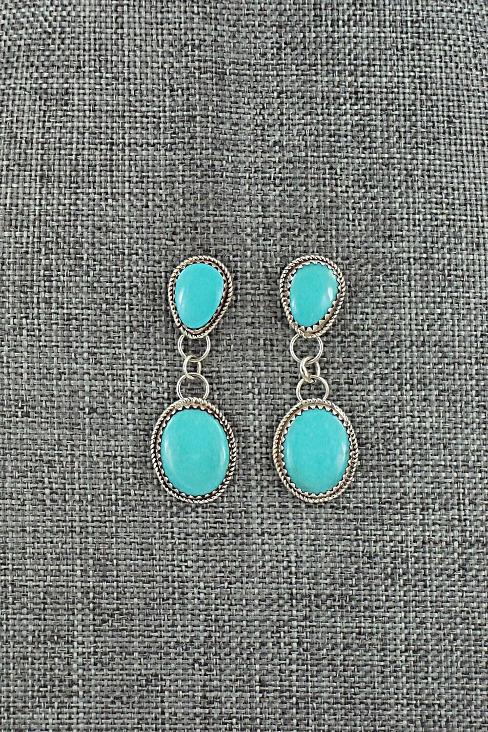 Turquoise & Sterling Silver Earrings - Ernest Hawthorne