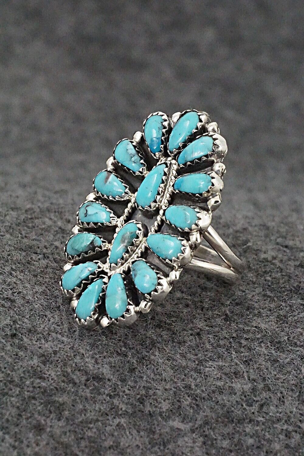 Turquoise & Sterling Silver Ring - Zeita Begay - Size 7.5