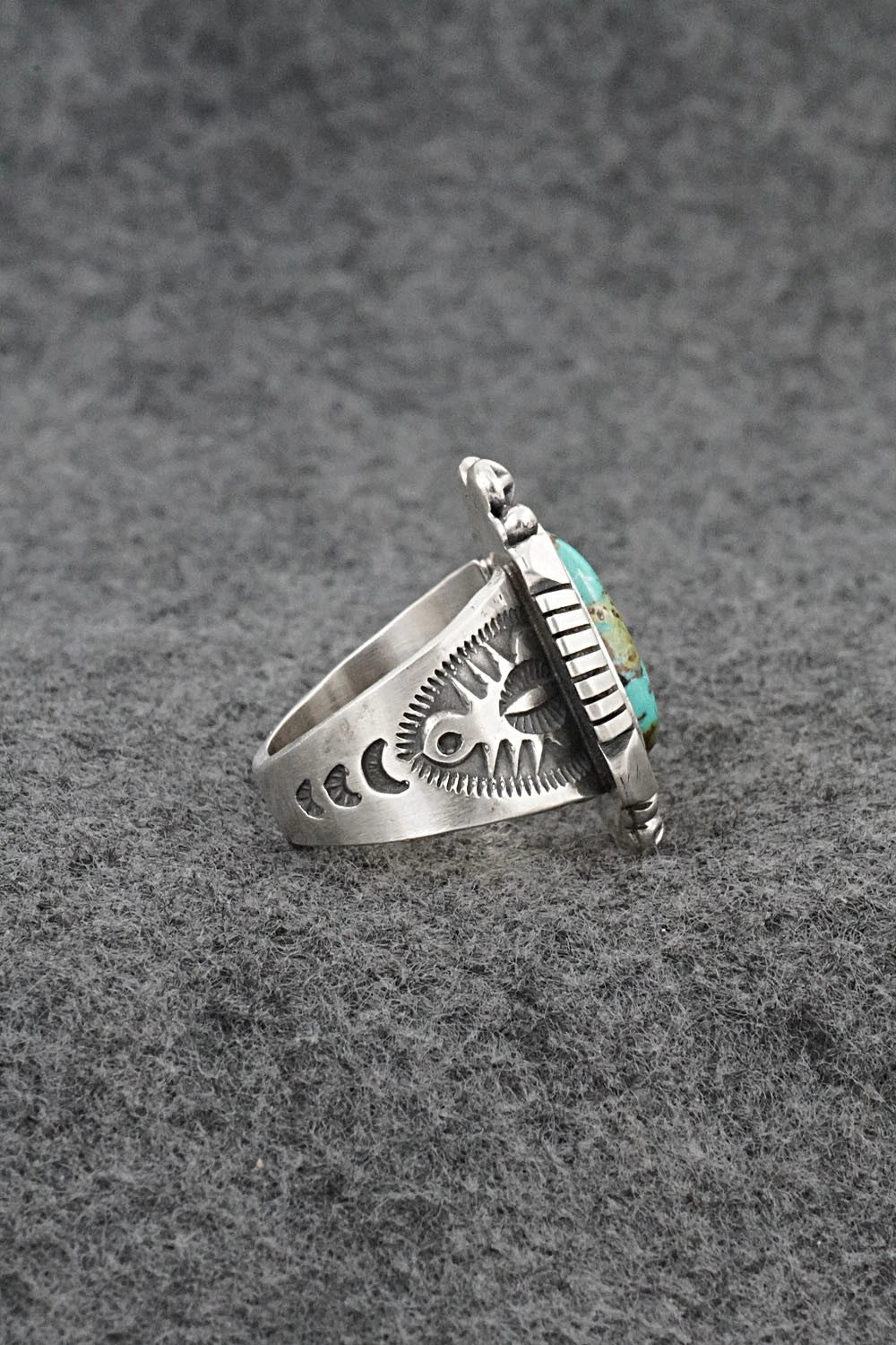 Turquoise & Sterling Silver Ring - Samuel Yellowhair - Size 7