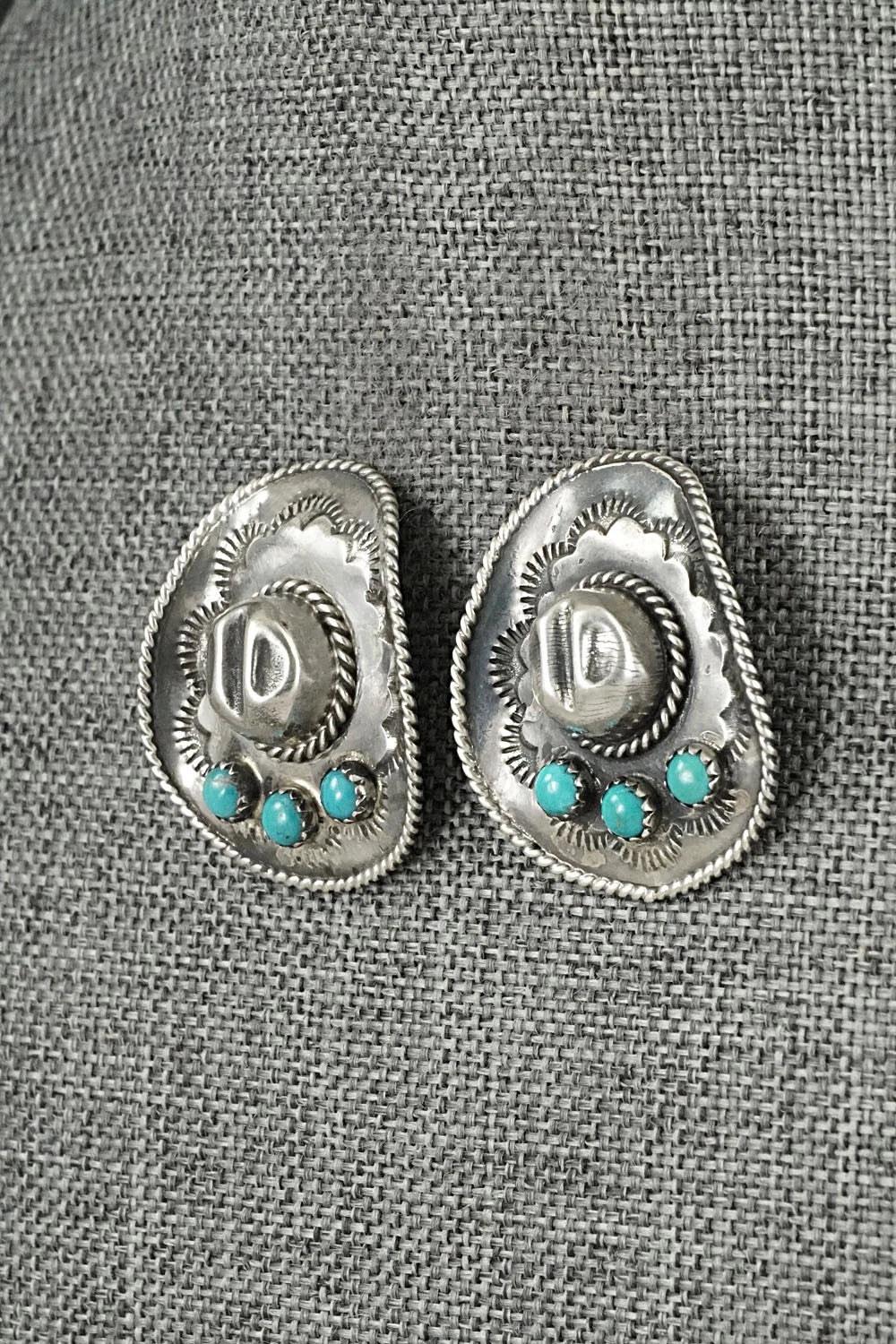 Turquoise & Sterling Silver Earrings - Bobby Platero